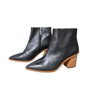 1. State Kelte Black Leather Pointy Toe Ankle Boot Bootie Size 6